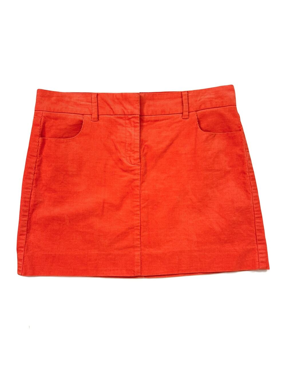 J. Crew Corduroy Mini Skirt in Orange
